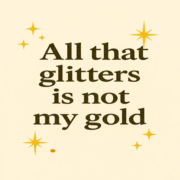 all that glitters is not gold, create and dig your own gold