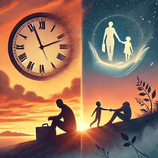 A person alone in a busy city, symbolizing the cost of chasing success while missing life's true joys."