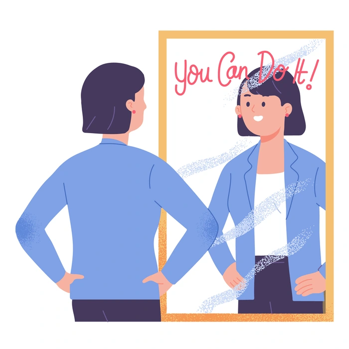 talking to mirror gives you confidence